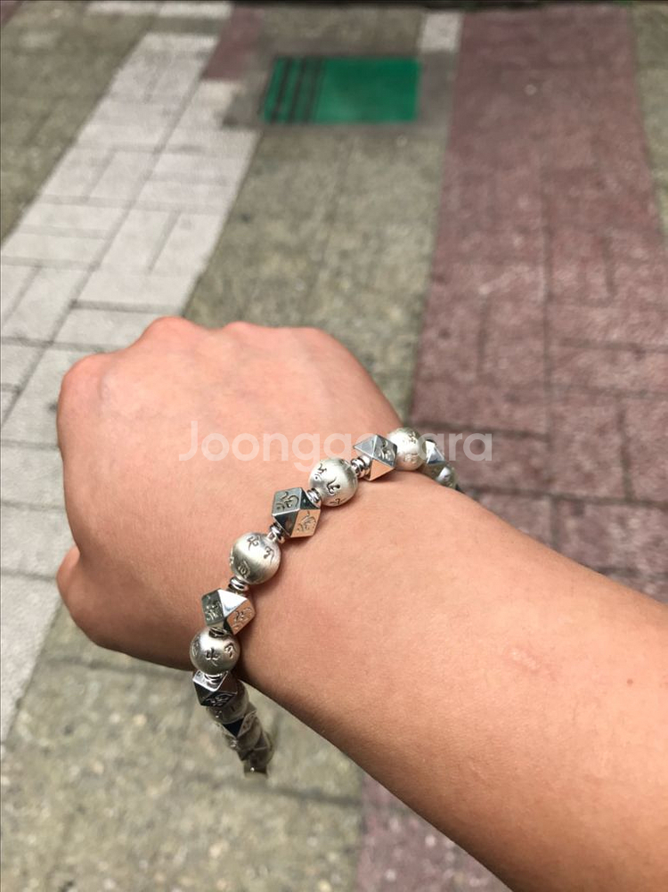 실버 925 염주 팔찌--2