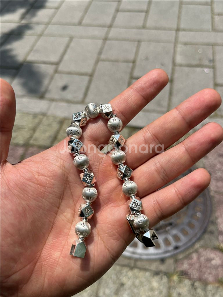 실버 925 염주 팔찌--1