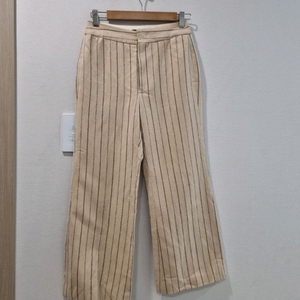 이자벨마랑 베이지 스트라이프 와이드 팬츠