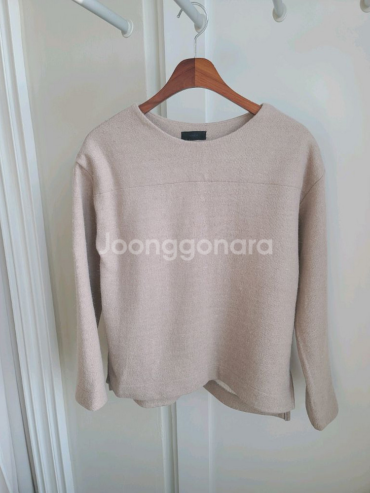 여성 울 앙고라 긴팔 상의 핑크베이지 겨울옷--0