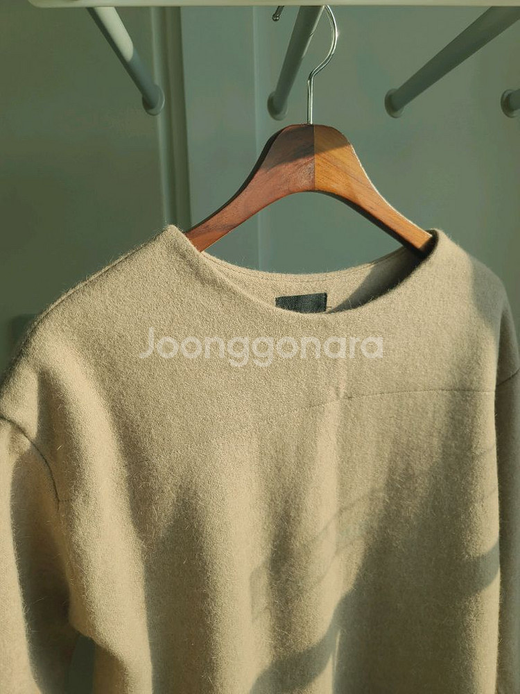 여성 울 앙고라 긴팔 상의 핑크베이지 겨울옷--4