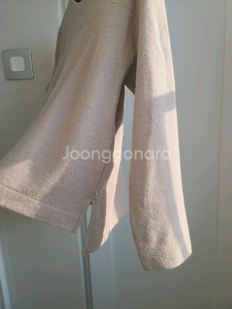 여성 울 앙고라 긴팔 상의 핑크베이지 겨울옷--2