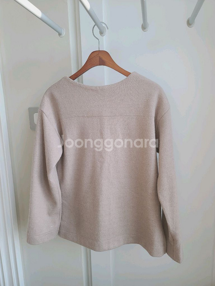 여성 울 앙고라 긴팔 상의 핑크베이지 겨울옷--1