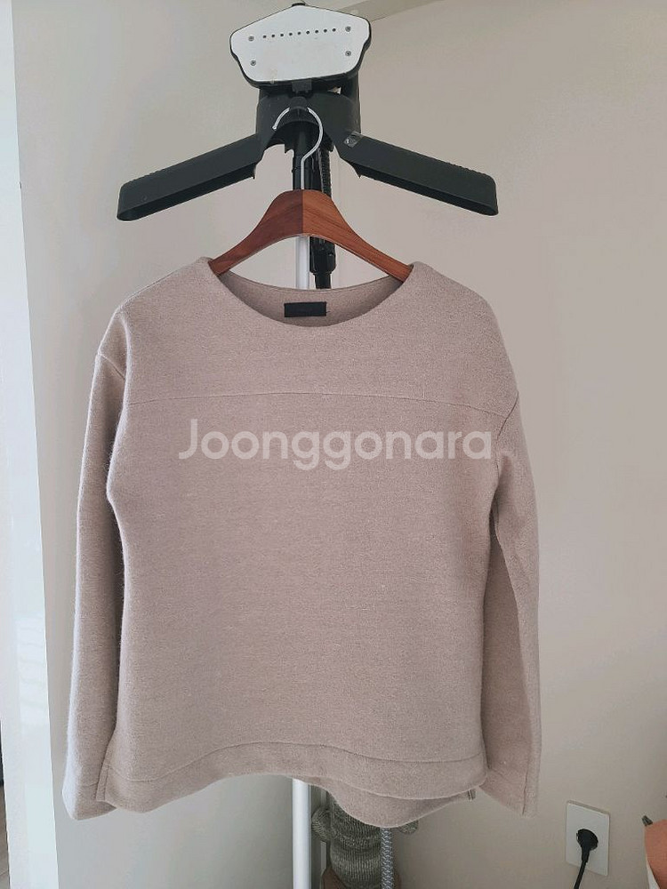 여성 울 앙고라 긴팔 상의 핑크베이지 겨울옷--6