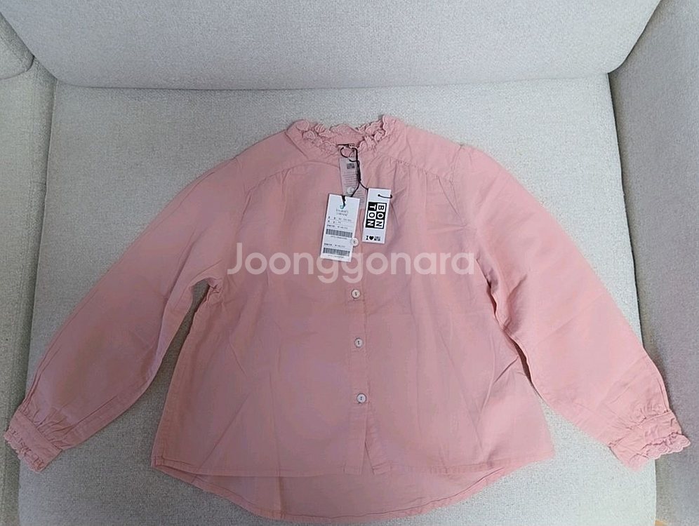 (새상품)BONTON 봉통 핑크 블라우스 8y--0