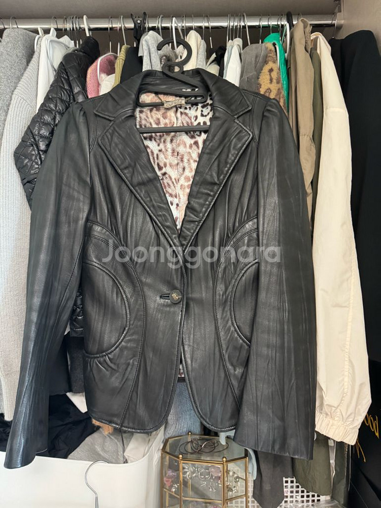 오브제가죽자켓 새상품급1회잠시입음(55--1