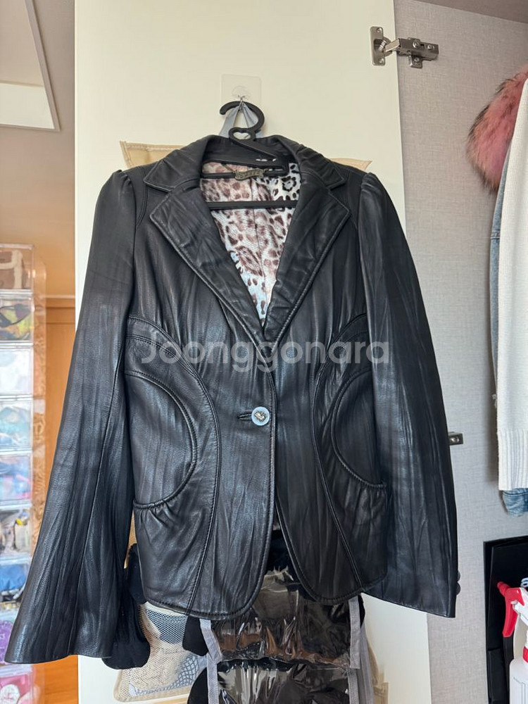 오브제가죽자켓 새상품급1회잠시입음(55--0