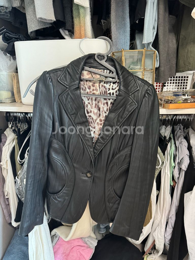 오브제가죽자켓 새상품급1회잠시입음(55--2