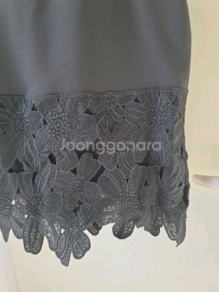 여성 플라워 디자인 블랙 스커트 검정 치마 S--2