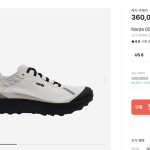 norda 노다 001/A us8 (크림 택 미착용)