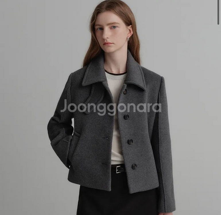 (새상품) 룩캐스트 카미 울 숏 자켓 핸드메이드 코트--0