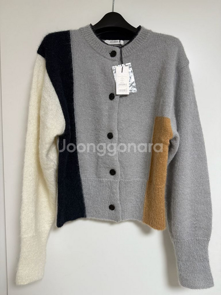 스튜디오톰보이 라운드넥 컬러블록 가디건--0