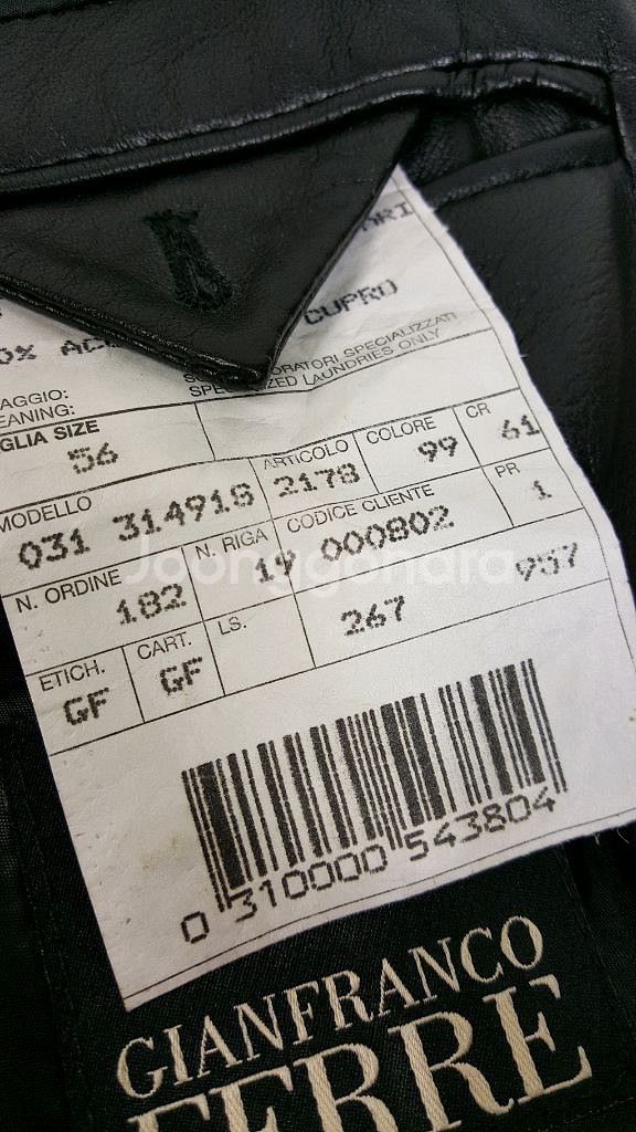 장프랑코페레 검정색 양가죽 남성 자켓--7