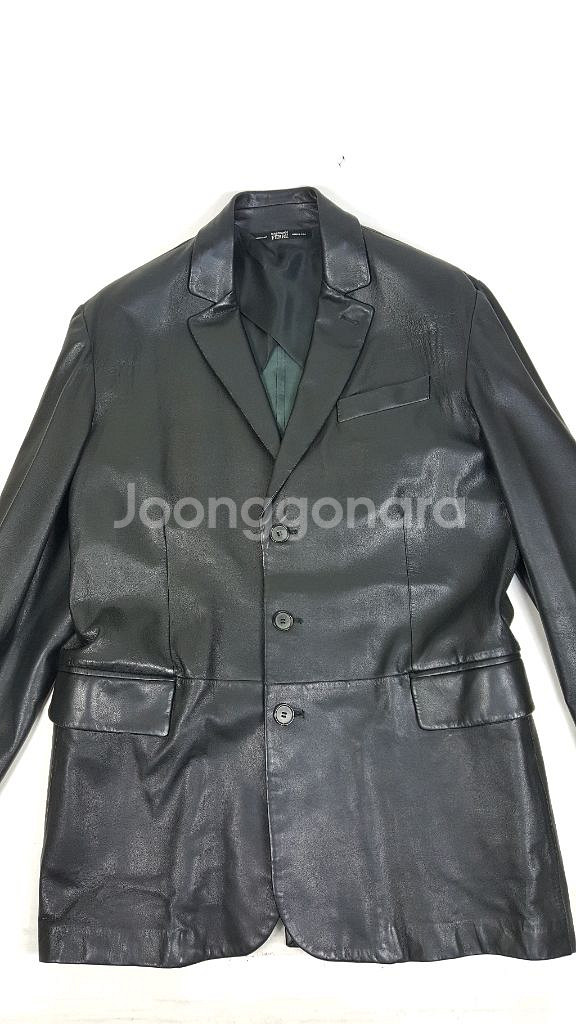 장프랑코페레 검정색 양가죽 남성 자켓--3