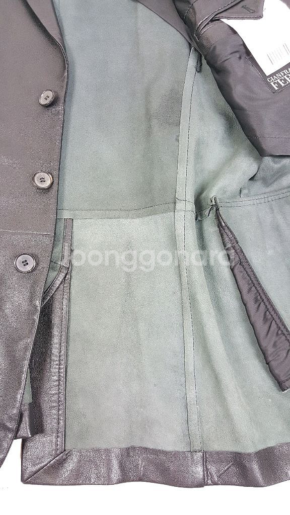 장프랑코페레 검정색 양가죽 남성 자켓--9