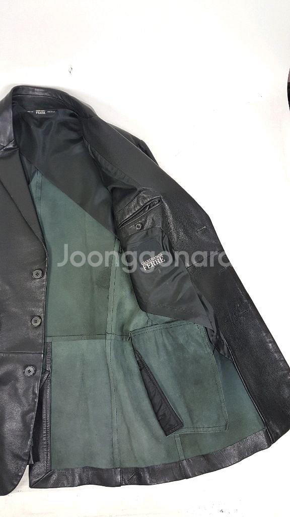 장프랑코페레 검정색 양가죽 남성 자켓--12