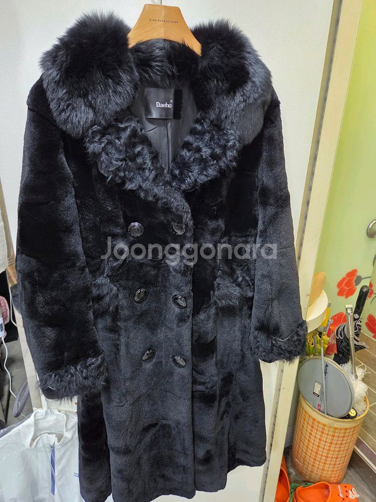 대호 블랙 롱 밍크 코트--0