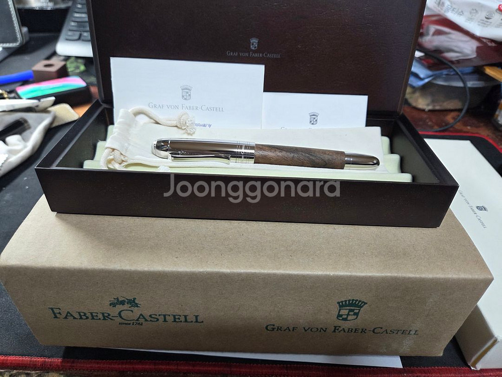 그라폰 매그넘 월넛우드 18K F촉 만년필--0