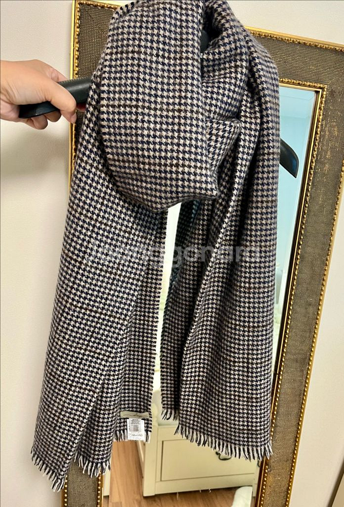 알론피 하운드 체크 캐시미어 머플러--1