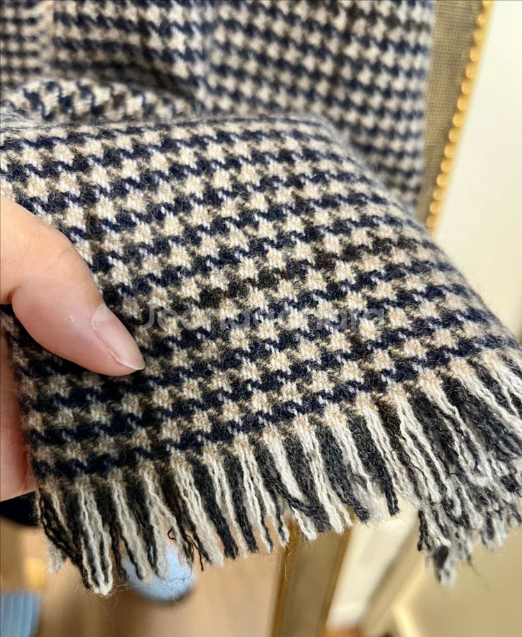 알론피 하운드 체크 캐시미어 머플러--2