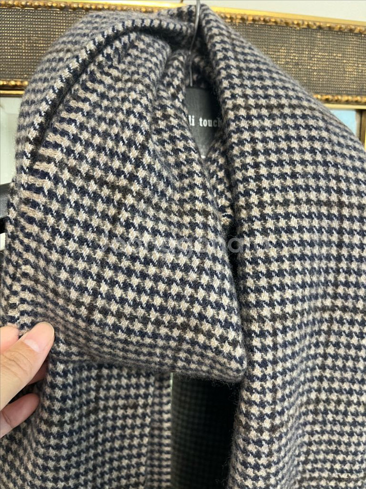 알론피 하운드 체크 캐시미어 머플러--3