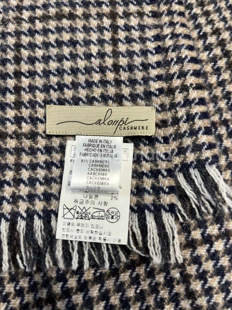 알론피 하운드 체크 캐시미어 머플러--6