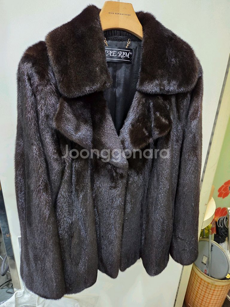 태림 블랙그라마 밍크코트--0