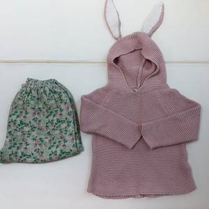 프프 고쟁이 드로잉딸기m+우프 버니 후드2y 일괄판매