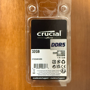 크루셜 노트북용 DDR5 32Gb 단품 팝니다