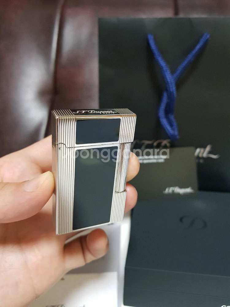 새상품 듀퐁라이터 라인2 쌍불 ca16380 블랙래커--1