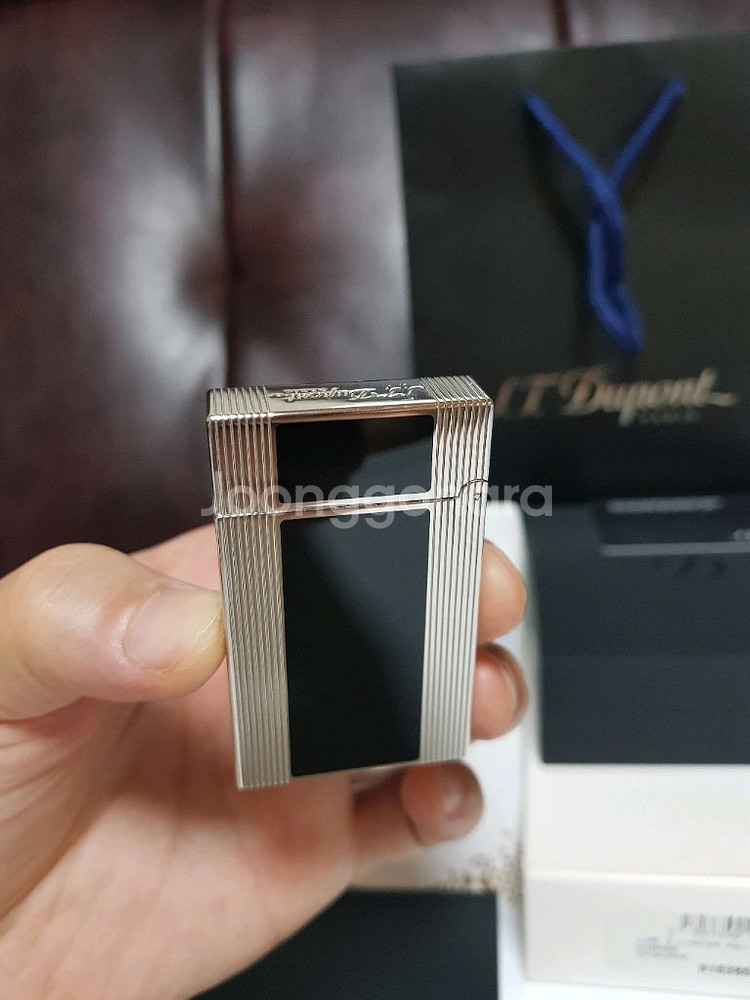 새상품 듀퐁라이터 라인2 쌍불 ca16380 블랙래커--2