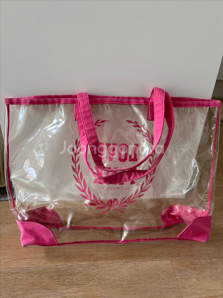 빅토리아시크릿 투명 pvc 비치백--1