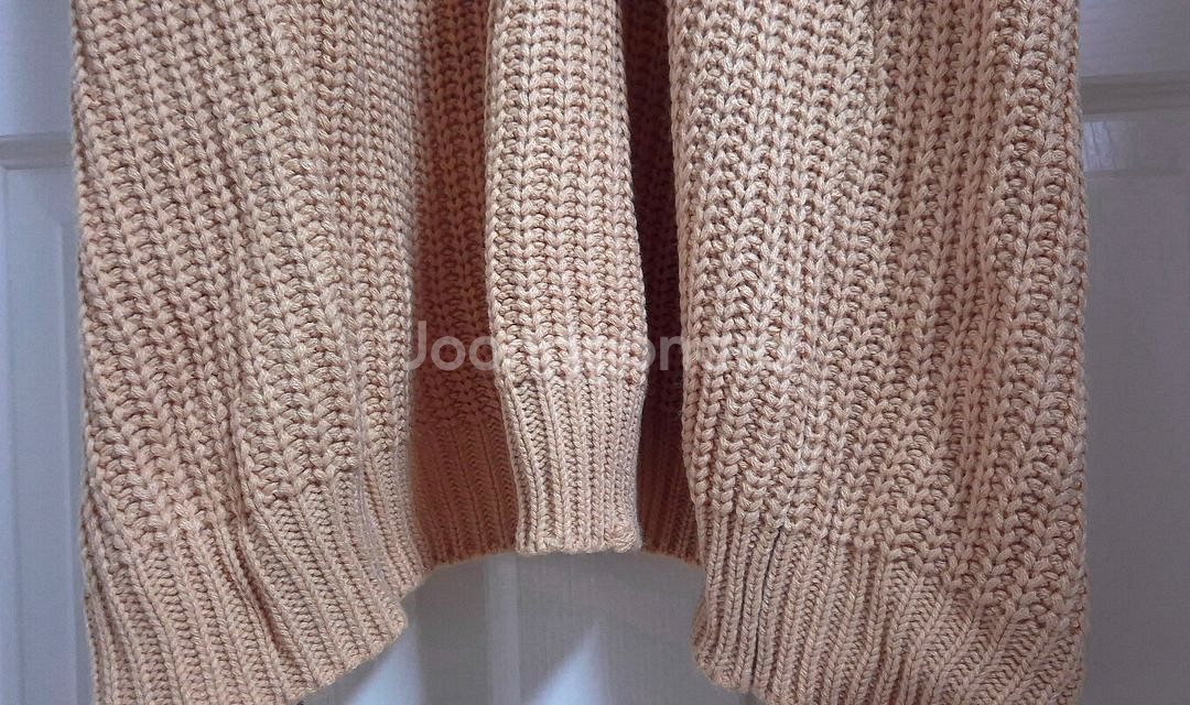 베이지핑크 퍼프소매 오픈형 롱 가디건--8