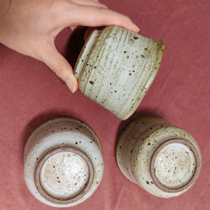 도예가 사인있는 수제 도자기 컵 3개(새상품)