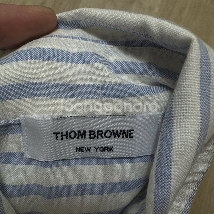 톰브라운 뉴욕 여성 스트라이프 롱 셔츠 S/90--4