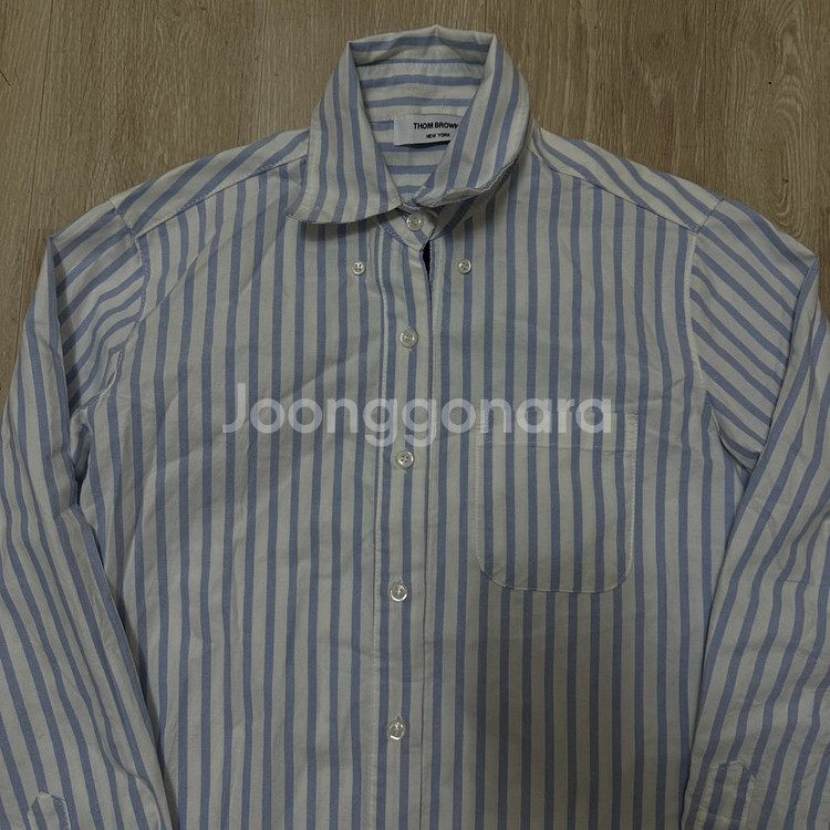 톰브라운 뉴욕 여성 스트라이프 롱 셔츠 S/90--1