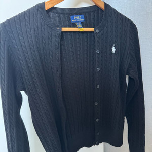 폴로 랄프로렌 걸즈 블랙 가디건 L