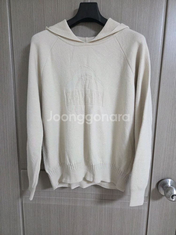 SJSJ 레터링 후드 니트탑 랑방 타임 마인 더캐시미어--0