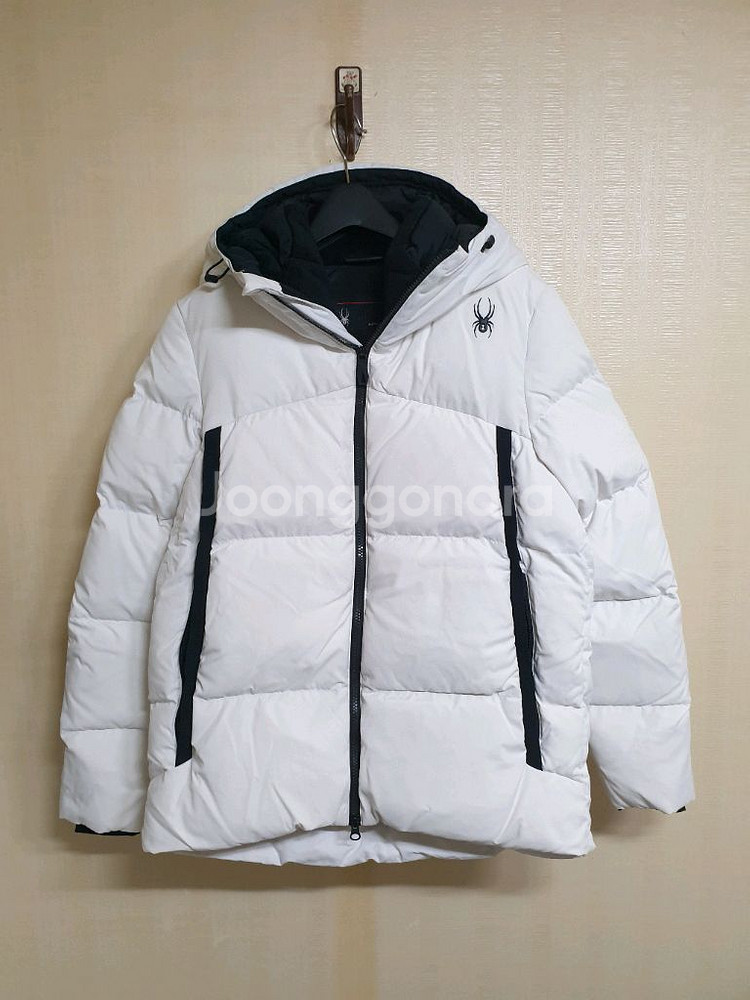 스파이더 남녀공용 백 레터 숏 다운 자켓/90/S--0