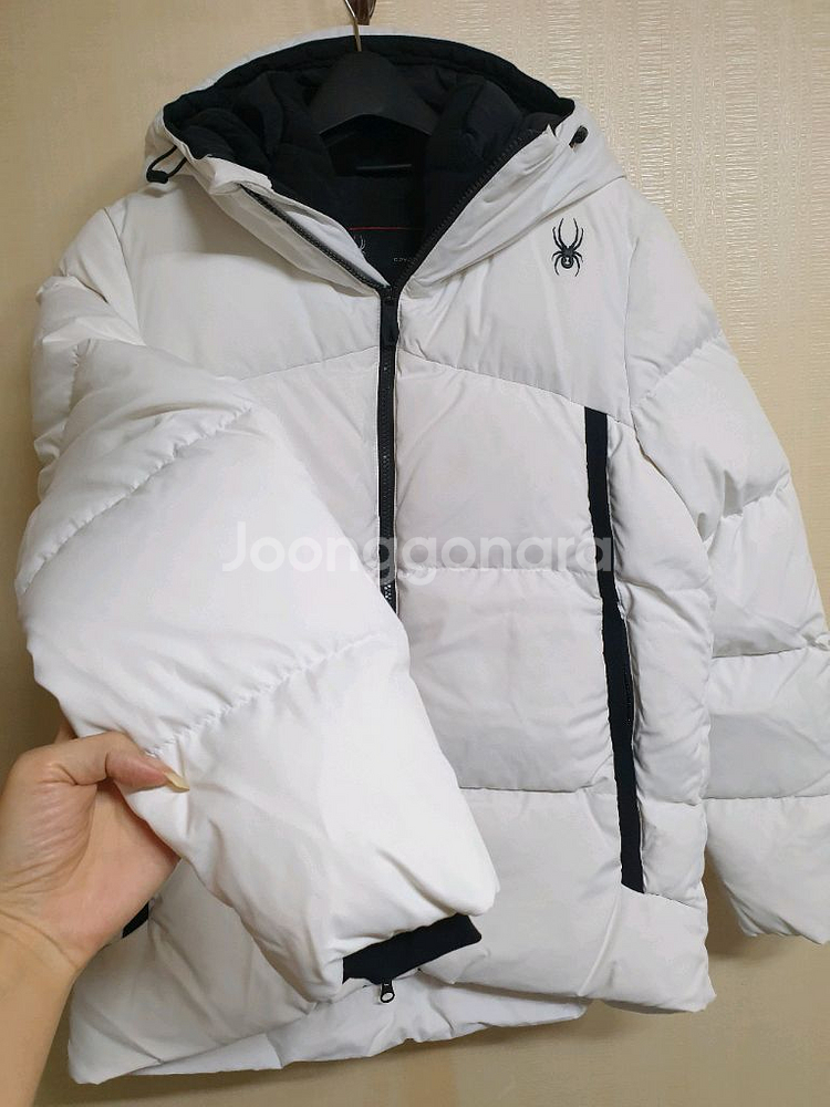 스파이더 남녀공용 백 레터 숏 다운 자켓/90/S--3