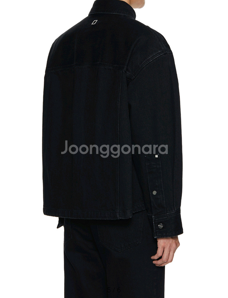 (새제품) 우영미/블랙 크롭 데님 셔츠/50--3