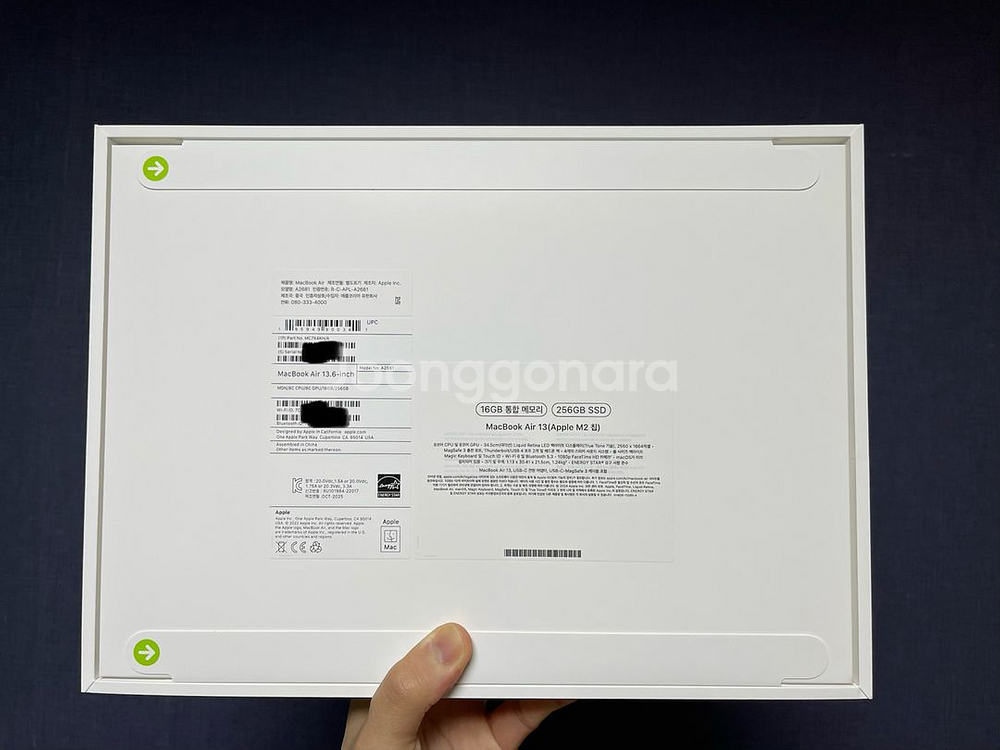 미개봉 m2맥북에어 13 미드나이트 16g 256--3