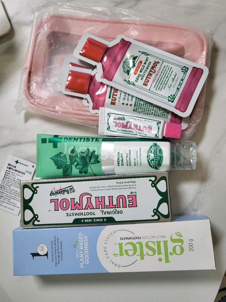 유시몰 미백치약, 덴티스테 암웨이 파우치 여행용 가글--0