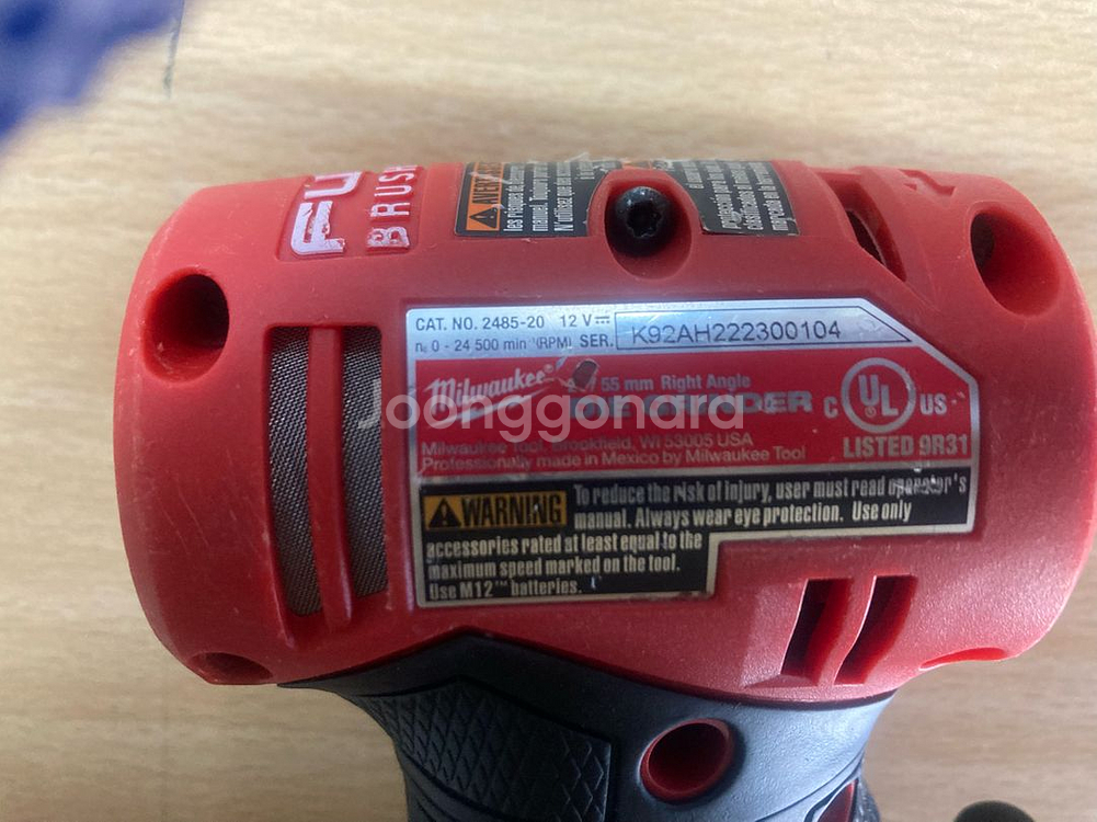 밀워키 직각 다이 그라인더 베어툴 M12 FDGA-0--6