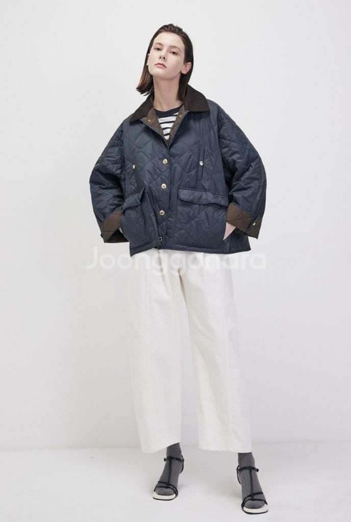 시스템 텍스처 블록 퀼팅 라인 점퍼 55--0