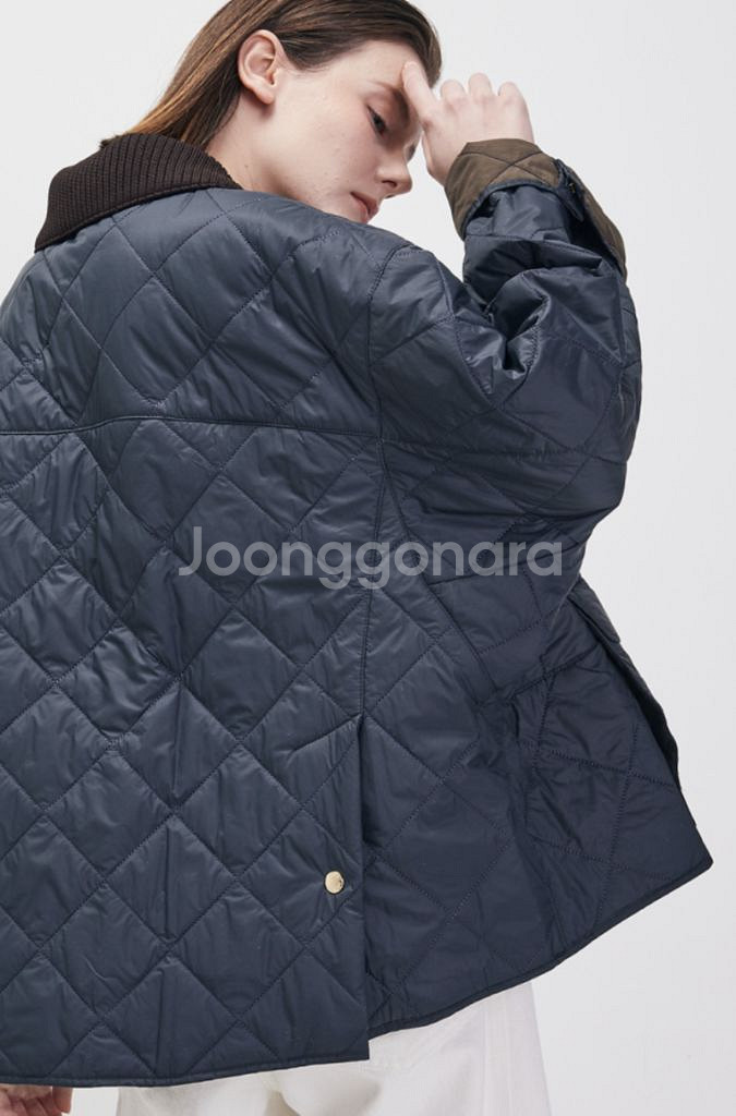 시스템 텍스처 블록 퀼팅 라인 점퍼 55--1