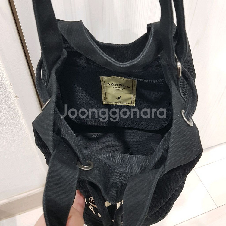캉골 블랙 캔버스 버킷백 복조리백--6