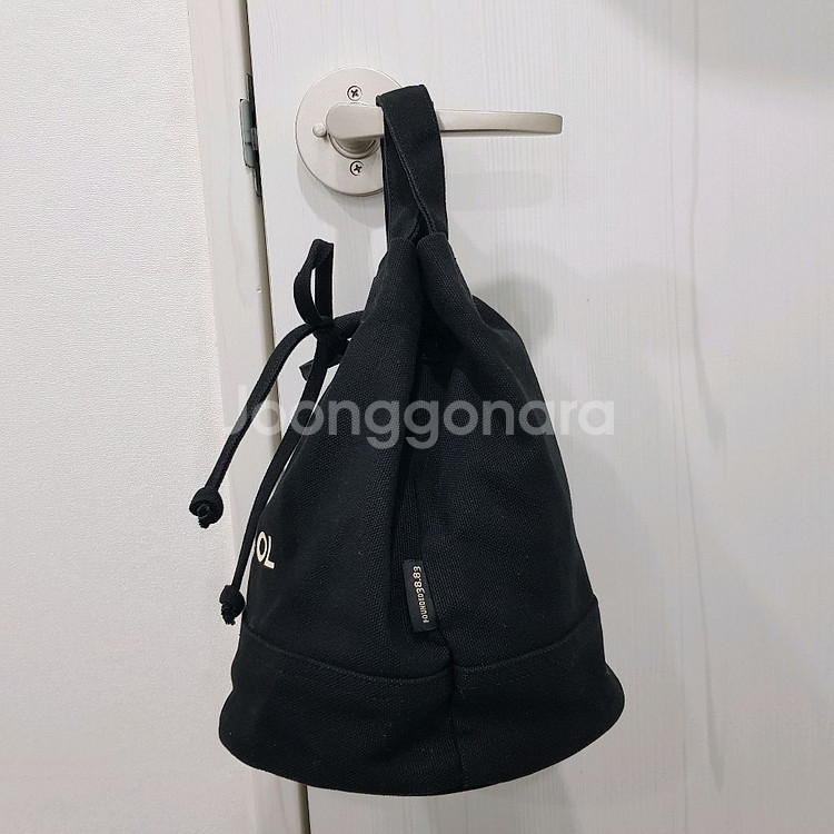 캉골 블랙 캔버스 버킷백 복조리백--4