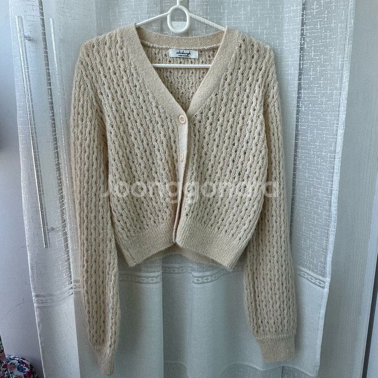 아이보리 니트 긴팔 가디건 예뻐요 모리걸 빈티지--0