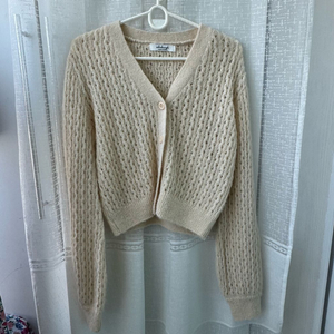 아이보리 니트 긴팔 가디건 예뻐요 모리걸 빈티지